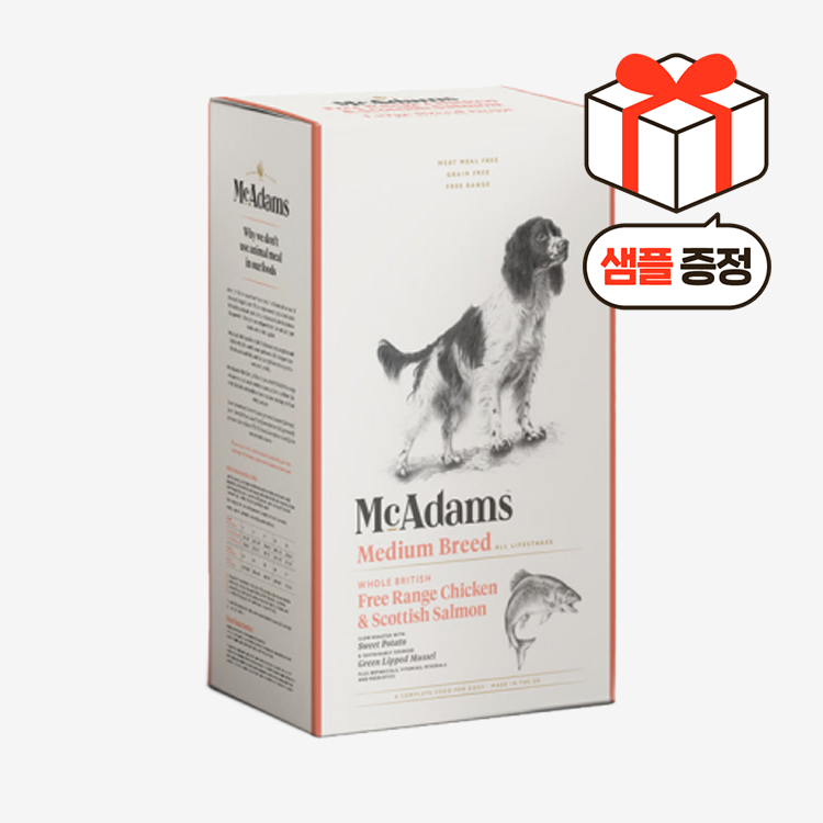 [샘플증정 30g*2ea]맥아담스 방목 치킨과 연어 중형견 (2kg) 1번째 이미지