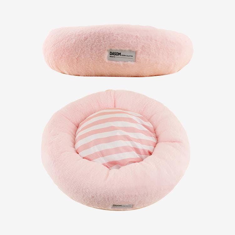 다솜 스트라이프 도넛방석 핑크 (M/L) 1번째 이미지
