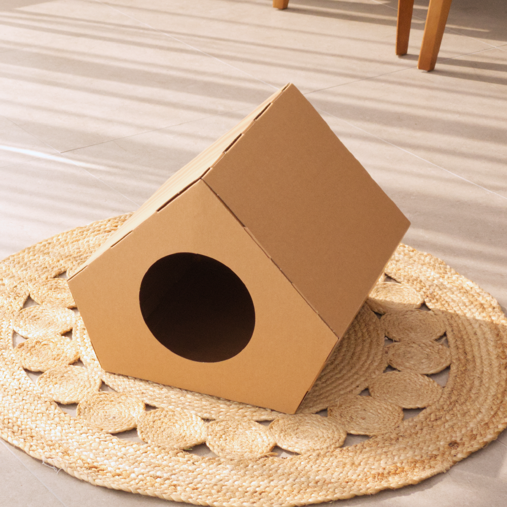 코쿠모노 골판지 숨숨집 고양이 하우스 오각 1번째 이미지