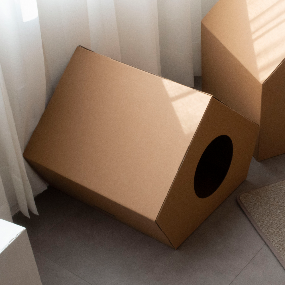 코쿠모노 골판지 숨숨집 고양이 하우스 오각 4번째 이미지