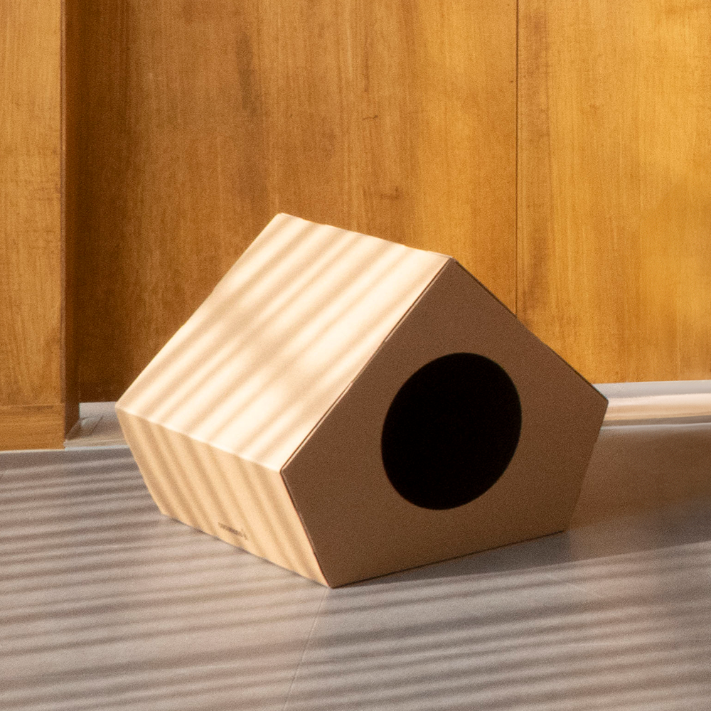코쿠모노 골판지 숨숨집 고양이 하우스 오각 2번째 이미지